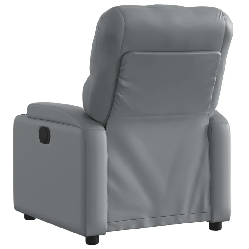 Fauteuil relax TV rembourrage confortable fonction d'inclinaison manuelle en PVC gris DEC027968