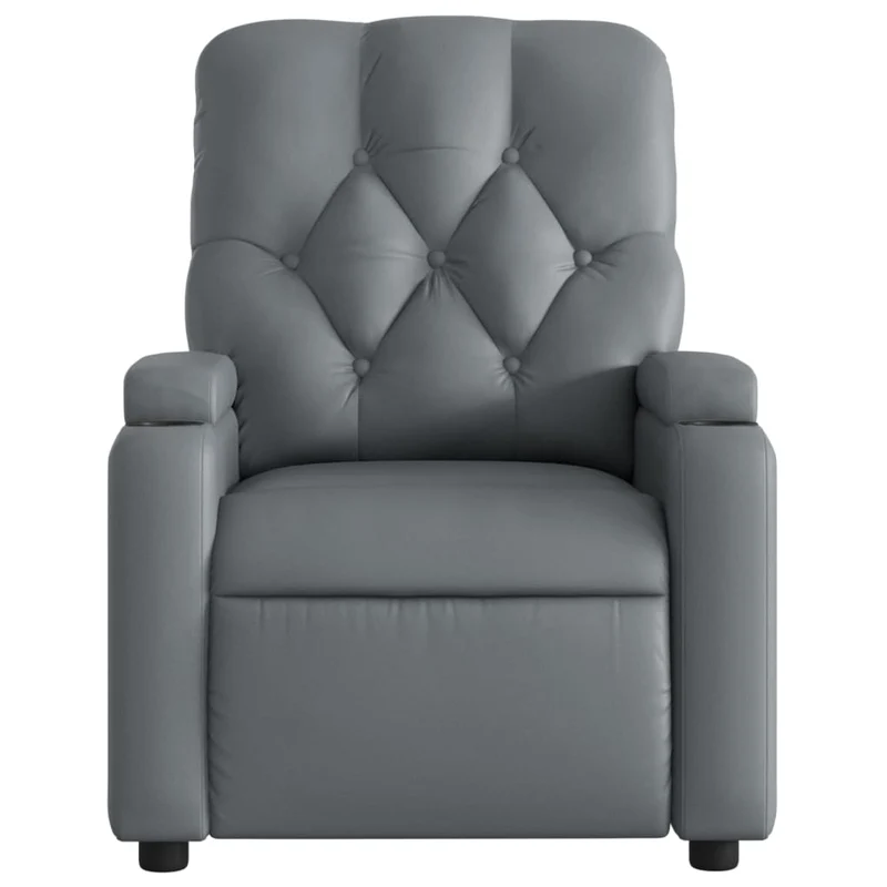 Fauteuil relax TV rembourrage confortable fonction d'inclinaison manuelle en PVC gris DEC027968