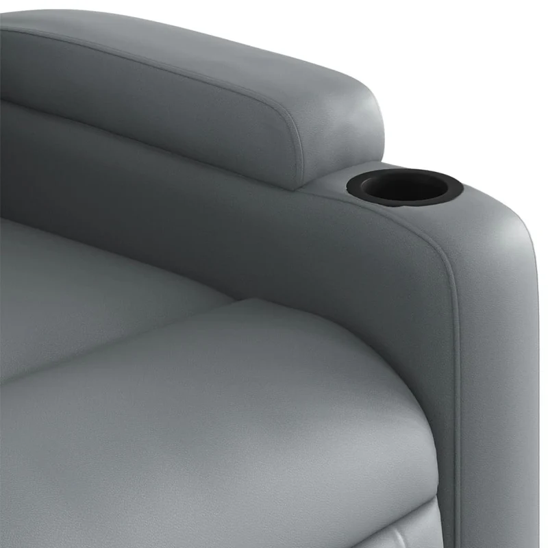 Fauteuil relax TV rembourrage confortable fonction d'inclinaison manuelle en PVC gris DEC027968