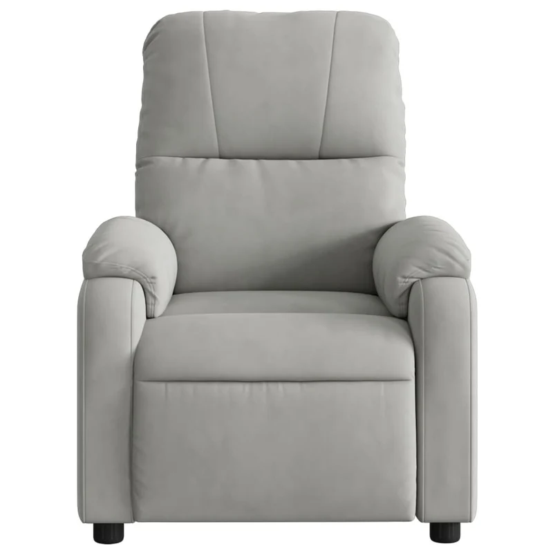Fauteuil relax TV rembourrage confortable fonction d'inclinaison manuelle en tissu microfibre gris DEC027917
