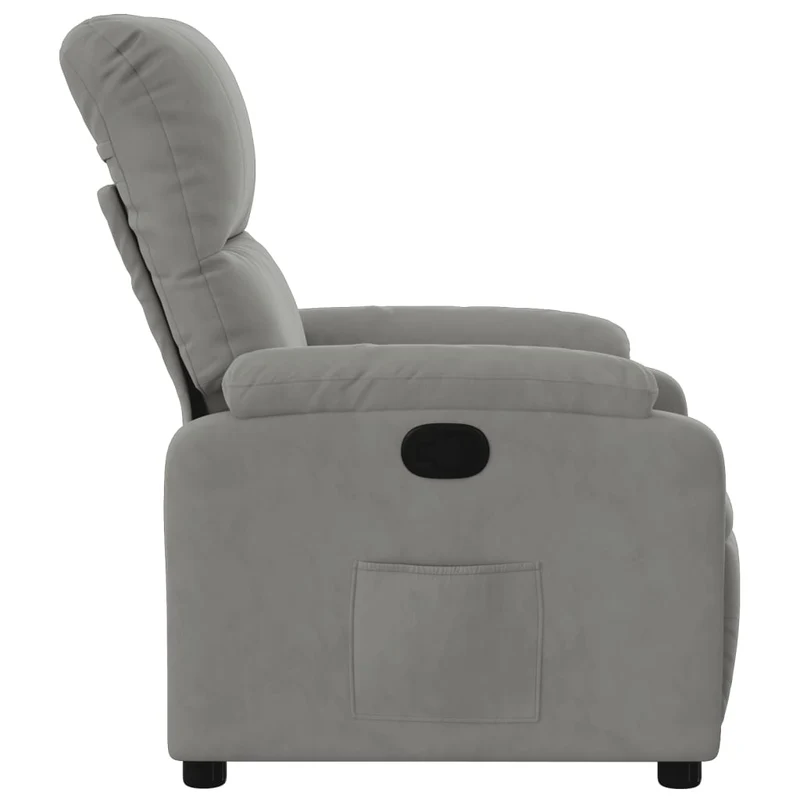 Fauteuil relax TV rembourrage confortable fonction d'inclinaison manuelle en tissu microfibre gris DEC027917