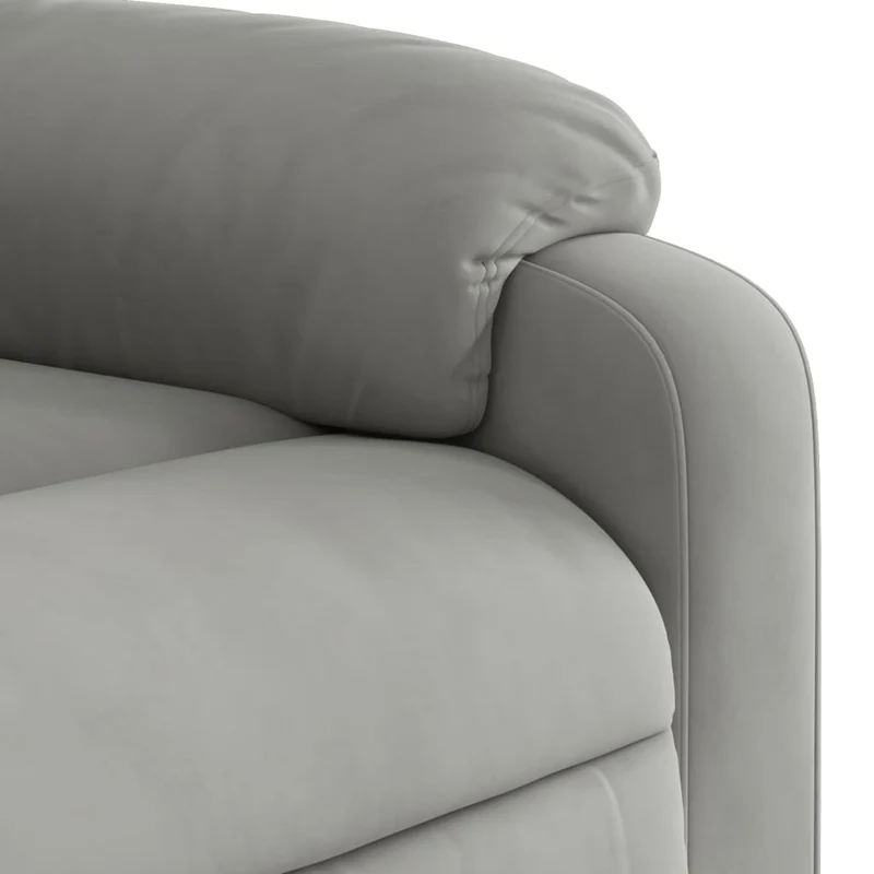 Fauteuil relax TV rembourrage confortable fonction d'inclinaison manuelle en tissu microfibre gris DEC027917