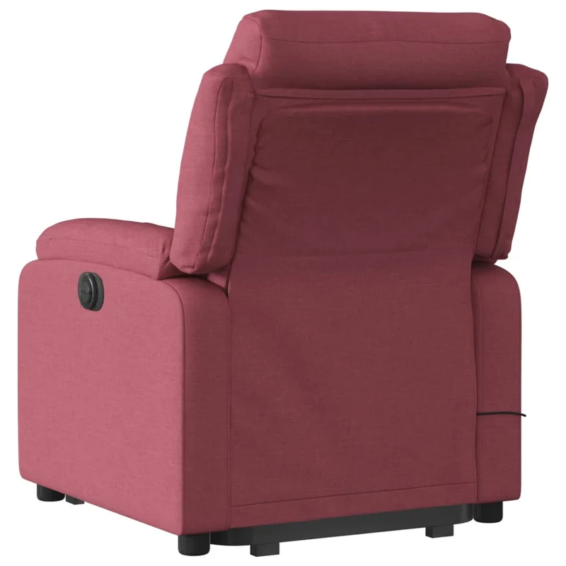 Fauteuil de relaxation fonction massage et inclinable levage électrique en tissu rouge bordeaux DEC027847