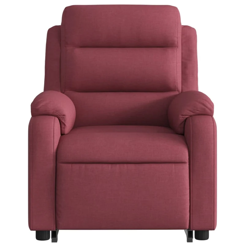 Fauteuil de relaxation fonction massage et inclinable levage électrique en tissu rouge bordeaux DEC027847