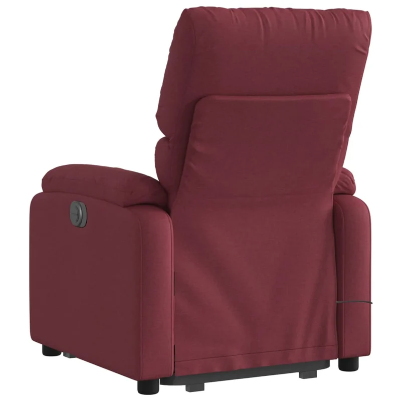Fauteuil de relaxation fonction massage et inclinable levage électrique en tissu rouge bordeaux DEC027845