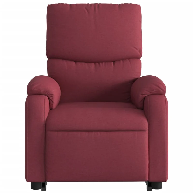 Fauteuil de relaxation fonction massage et inclinable levage électrique en tissu rouge bordeaux DEC027845