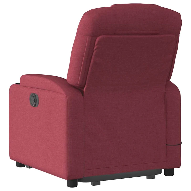 Fauteuil de relaxation fonction massage et inclinable levage électrique en tissu rouge bordeaux DEC027842