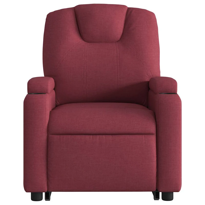 Fauteuil de relaxation fonction massage et inclinable levage électrique en tissu rouge bordeaux DEC027842