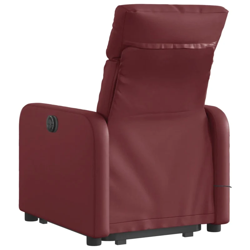 Fauteuil de relaxation fonction massage et inclinable levage électrique en PVC rouge bordeaux DEC027837