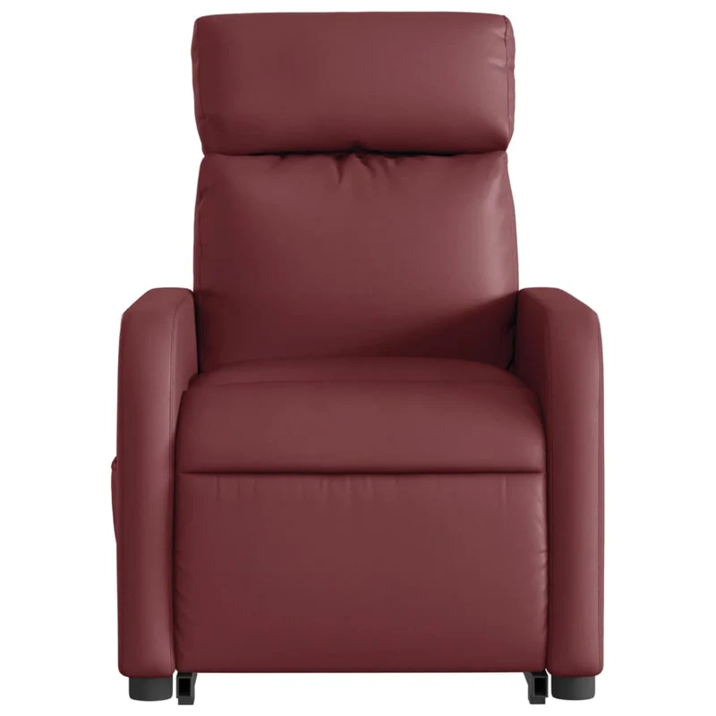 Fauteuil de relaxation fonction massage et inclinable levage électrique en PVC rouge bordeaux DEC027837