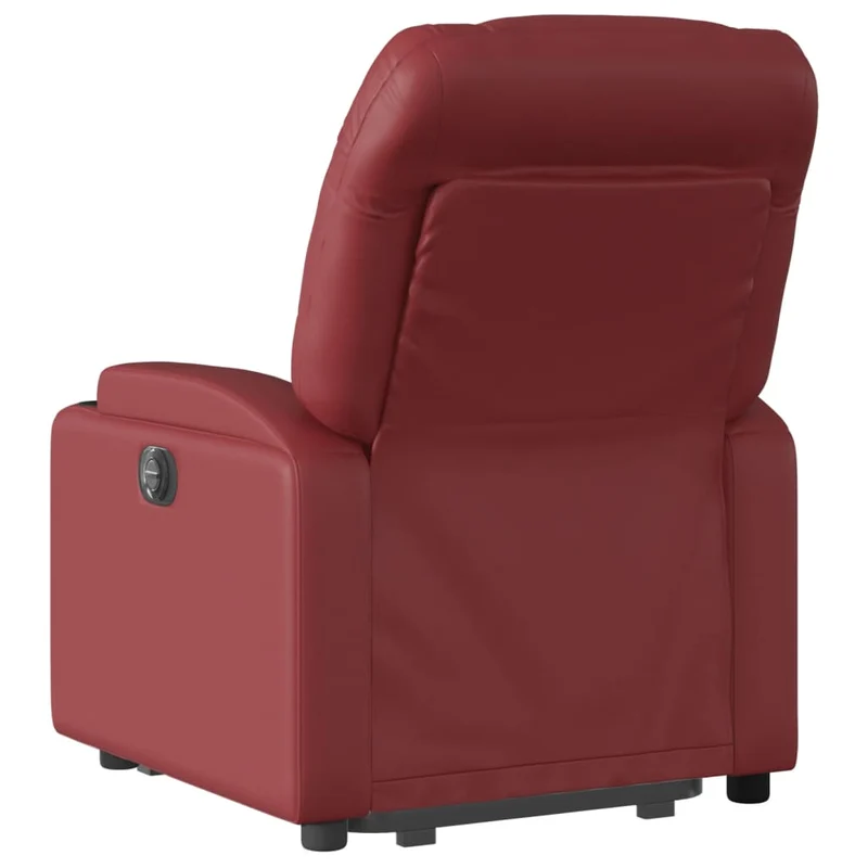 Fauteuil de relaxation fonction massage et inclinable levage électrique en PVC rouge bordeaux DEC027835