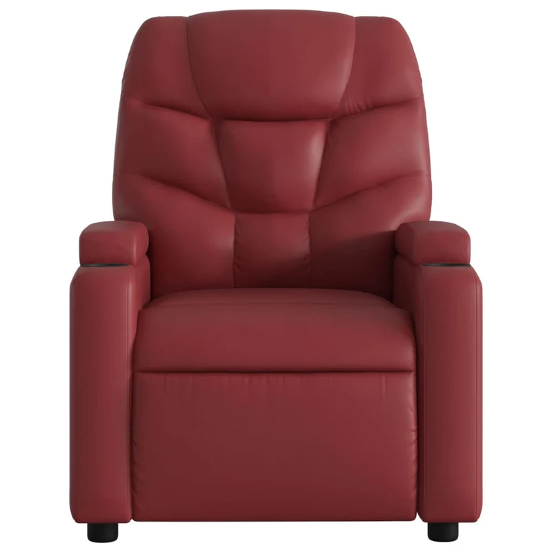 Fauteuil de relaxation fonction massage et inclinable levage électrique en PVC rouge bordeaux DEC027835
