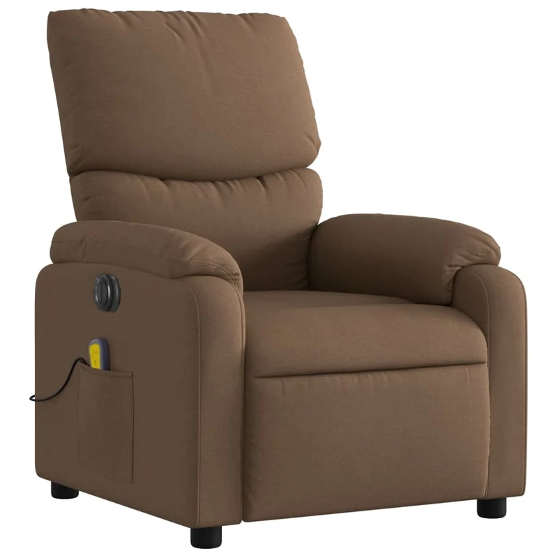 Fauteuil de relaxation fonction massage et inclinable inclinaison électrique en tissu marron DEC027788