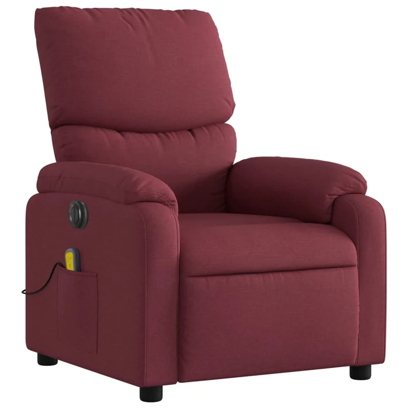 Fauteuil de relaxation TV fonction massage inclinable électrique en tissu rouge bordeaux DEC027254