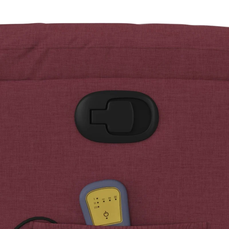 Fauteuil de relaxation TV fonction massage inclinable inclinaison manuelle en tissu rouge bordeaux DEC027097