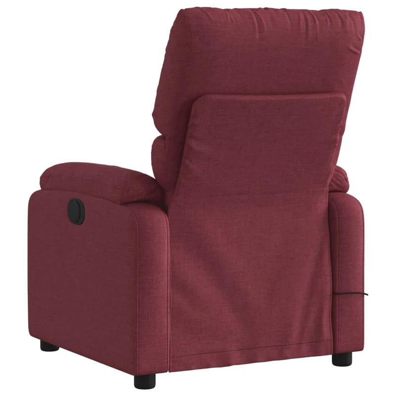 Fauteuil de relaxation TV fonction massage inclinable inclinaison manuelle en tissu rouge bordeaux DEC027090