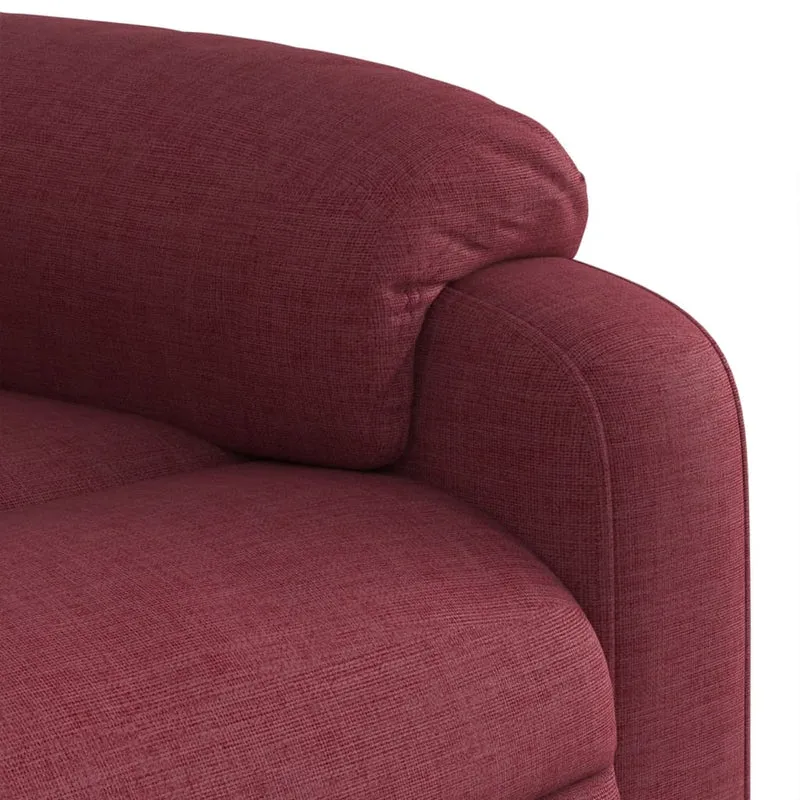 Fauteuil de relaxation TV fonction massage inclinable inclinaison manuelle en tissu rouge bordeaux DEC027090