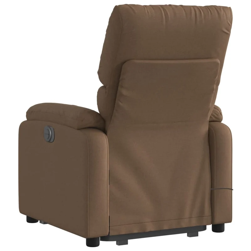 Fauteuil de relaxation TV fonction massage inclinable levage électrique en tissu marron DEC027022
