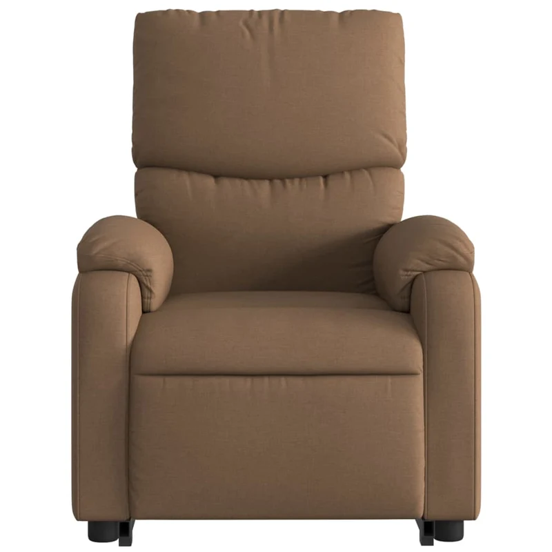 Fauteuil de relaxation TV fonction massage inclinable levage électrique en tissu marron DEC027022