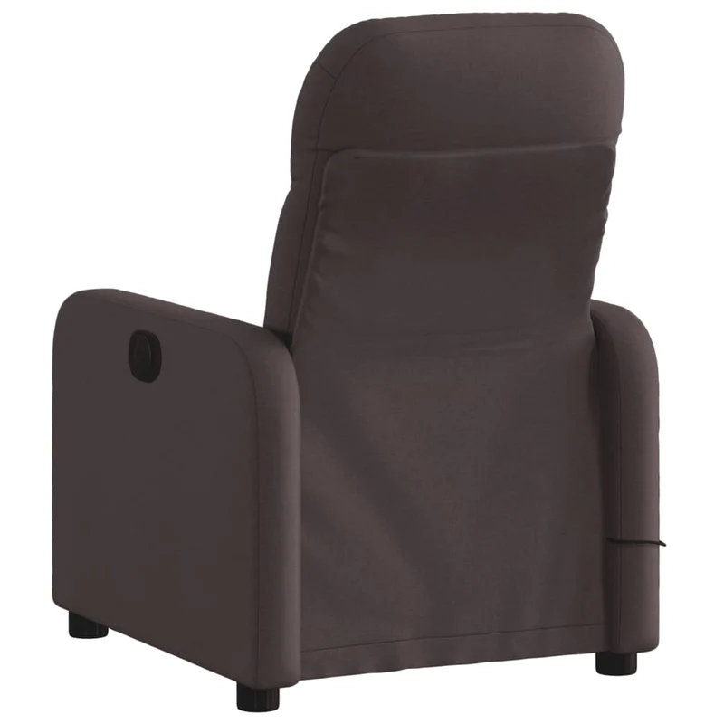 Fauteuil de relaxation TV fonction massage inclinable inclinaison manuelle en tissu marron foncé DEC026994