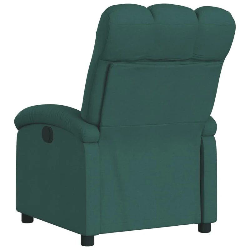 Fauteuil relax TV fonction d'inclinaison électrique très confortable en tissu vert foncé DEC028604