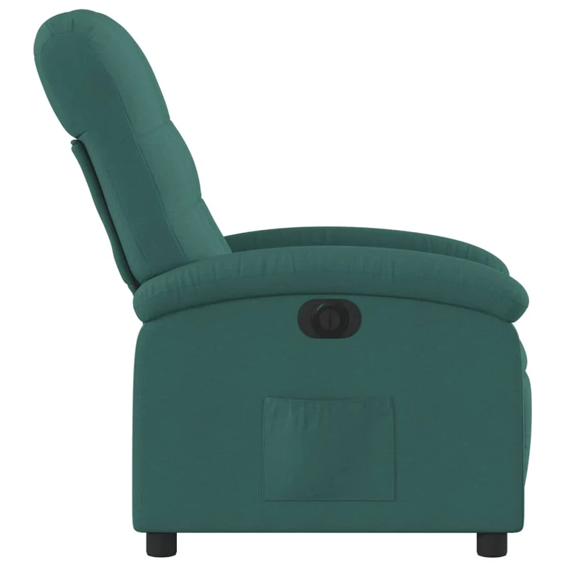 Fauteuil relax TV fonction d'inclinaison électrique très confortable en tissu vert foncé DEC028604