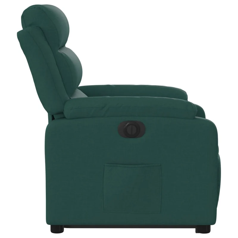 Fauteuil relax TV fonction de levage électrique très confortable en tissu vert foncé DEC028601