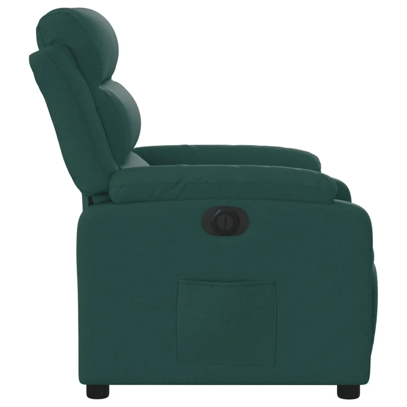Fauteuil relax TV fonction d'inclinaison électrique très confortable en tissu vert foncé DEC028593