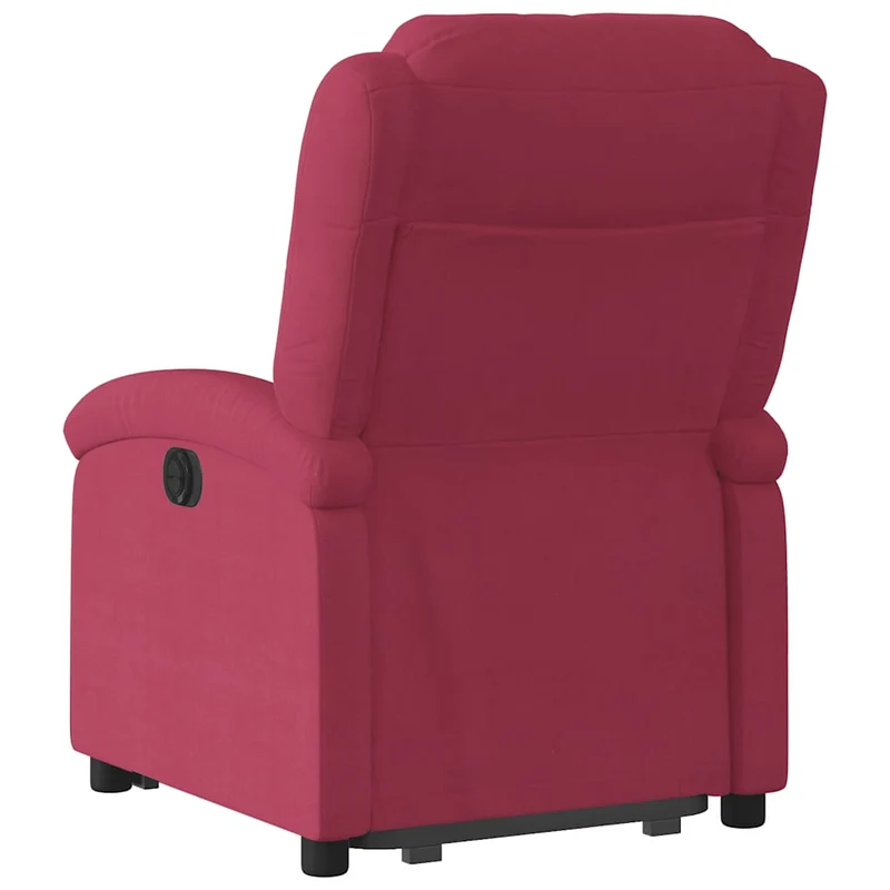 Fauteuil relax TV fonction de levage électrique très confortable en velours rouge bordeaux DEC028551