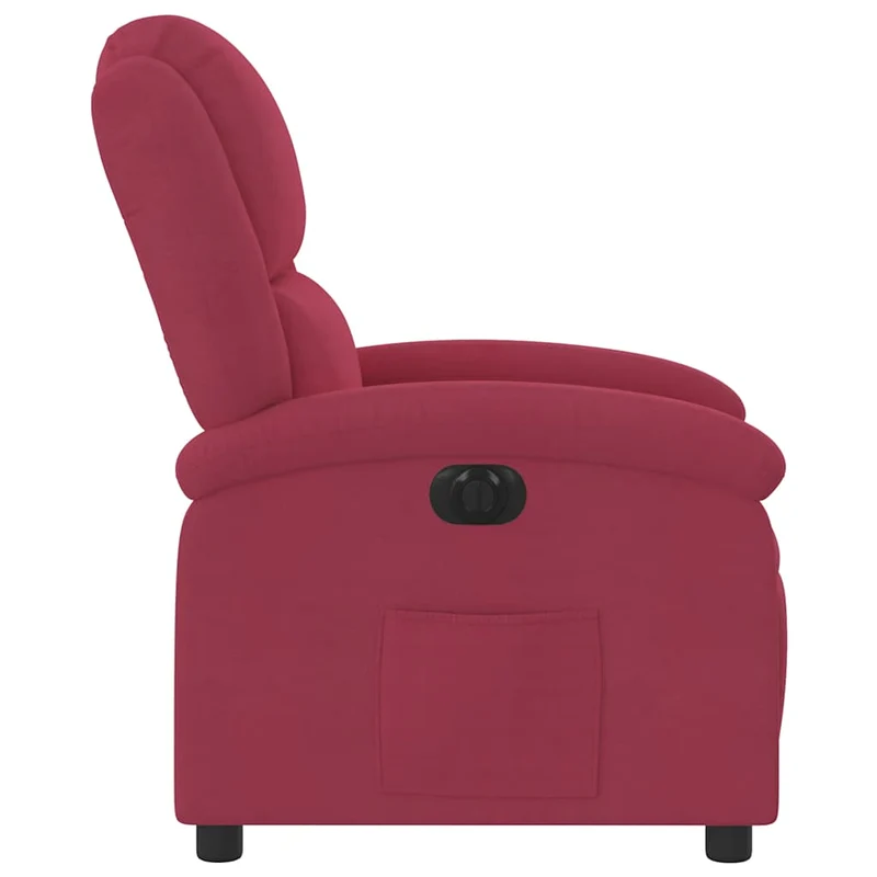 Fauteuil relax TV fonction d'inclinaison électrique très confortable en velours rouge bordeaux DEC028550