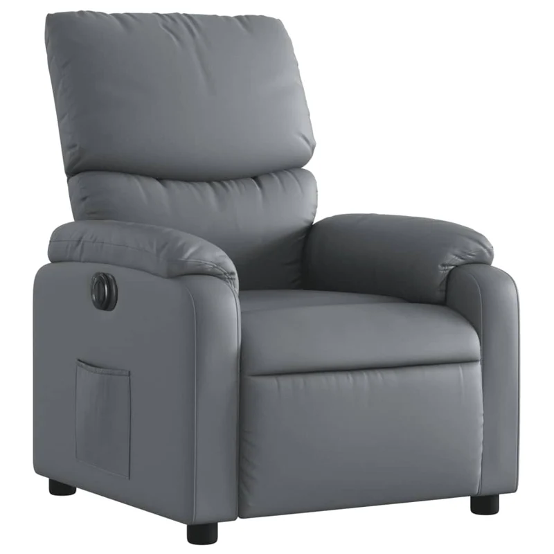 Fauteuil relax TV fonction d'inclinaison électrique très confortable en PVC gris DEC028385