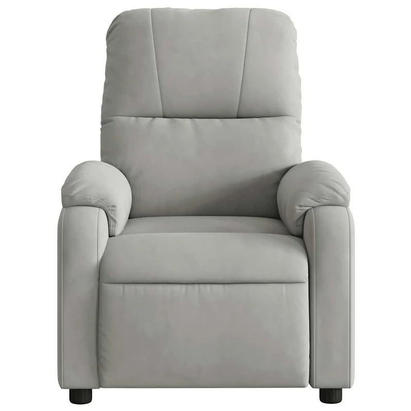 Fauteuil relax TV fonction d'inclinaison électrique très confortable en tissu microfibre gris DEC028329