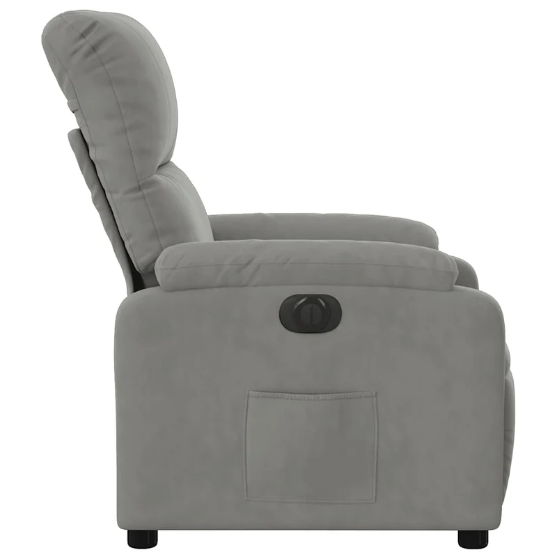 Fauteuil relax TV fonction d'inclinaison électrique très confortable en tissu microfibre gris DEC028329
