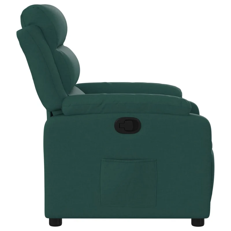 Fauteuil relax TV rembourrage confortable fonction d'inclinaison manuelle en tissu vert foncé DEC028231