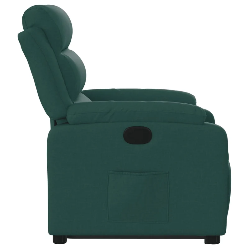 Fauteuil relax TV rembourrage confortable fonction de levage électrique en tissu vert foncé DEC028230