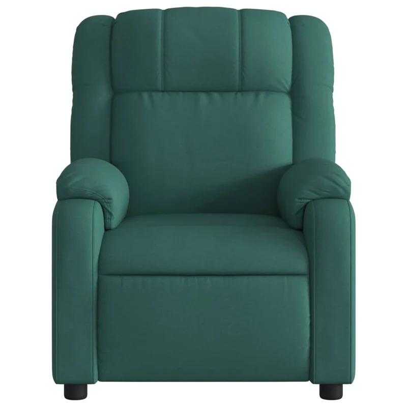 Fauteuil relax TV rembourrage confortable fonction d'inclinaison manuelle en tissu vert foncé DEC028211