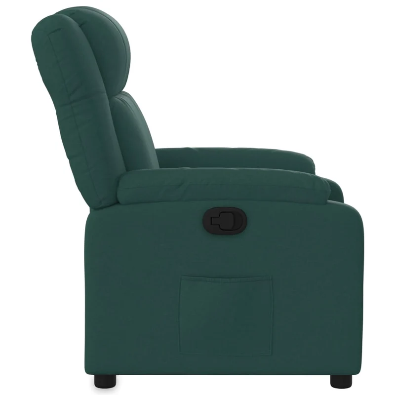 Fauteuil relax TV rembourrage confortable fonction d'inclinaison manuelle en tissu vert foncé DEC028211