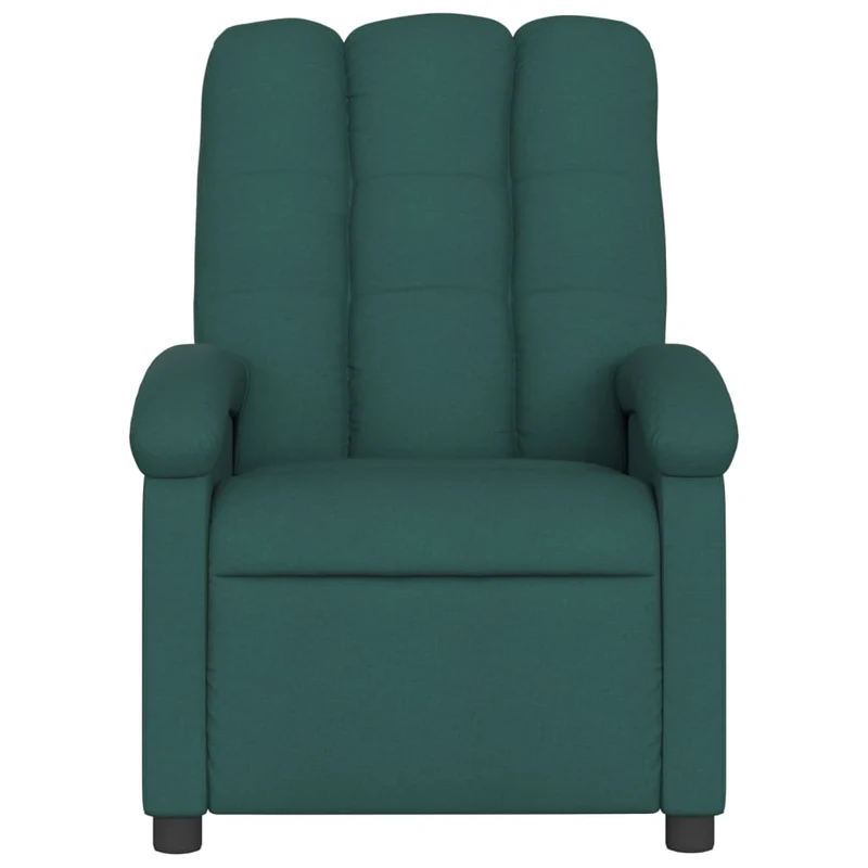 Fauteuil relax TV rembourrage confortable fonction d'inclinaison manuelle en tissu vert foncé DEC028210