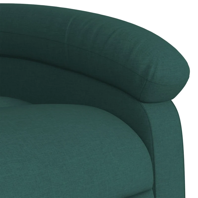 Fauteuil relax TV rembourrage confortable fonction d'inclinaison manuelle en tissu vert foncé DEC028210