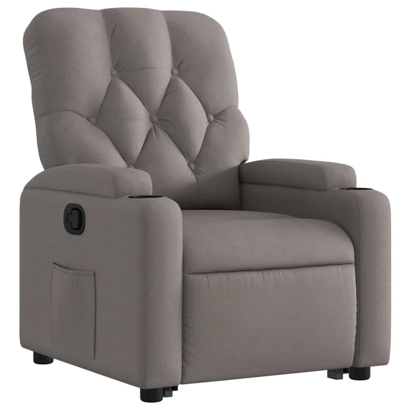 Fauteuil relax TV rembourrage confortable levage électrique en tissu taupe DEC028204