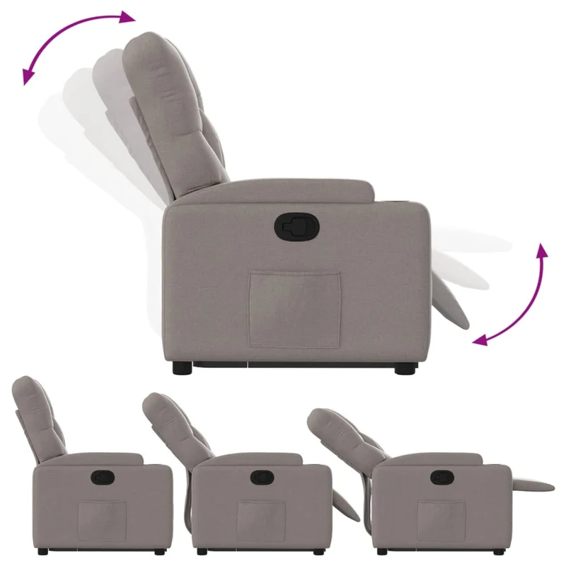 Fauteuil relax TV rembourrage confortable levage électrique en tissu taupe DEC028204