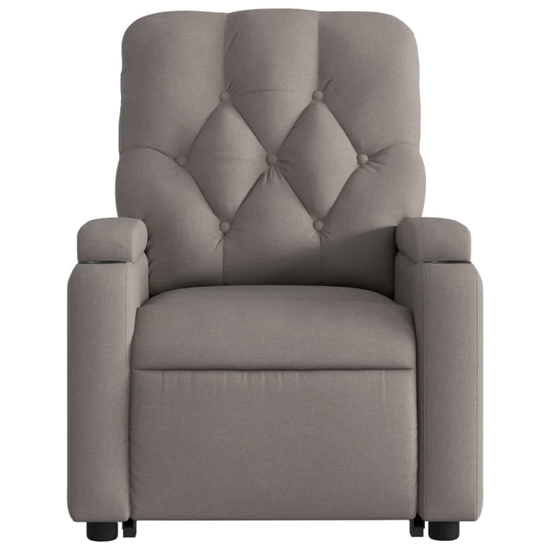 Fauteuil relax TV rembourrage confortable levage électrique en tissu taupe DEC028204