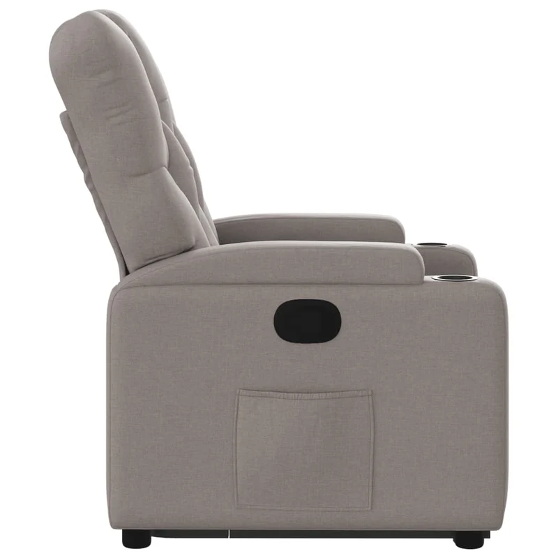 Fauteuil relax TV rembourrage confortable levage électrique en tissu taupe DEC028204