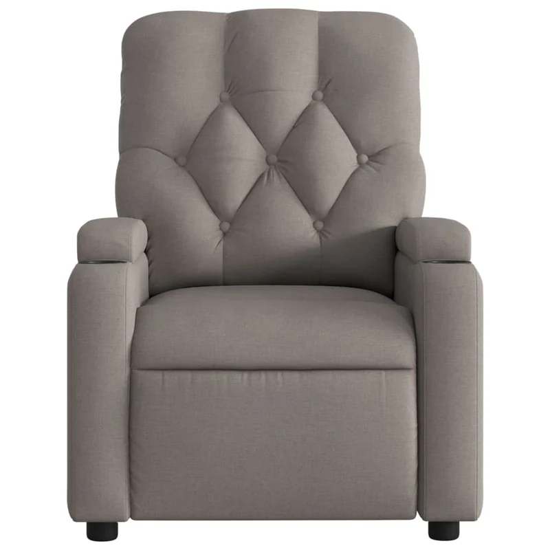 Fauteuil relax TV rembourrage confortable fonction d'inclinaison manuelle en tissu couleur taupe DEC028198