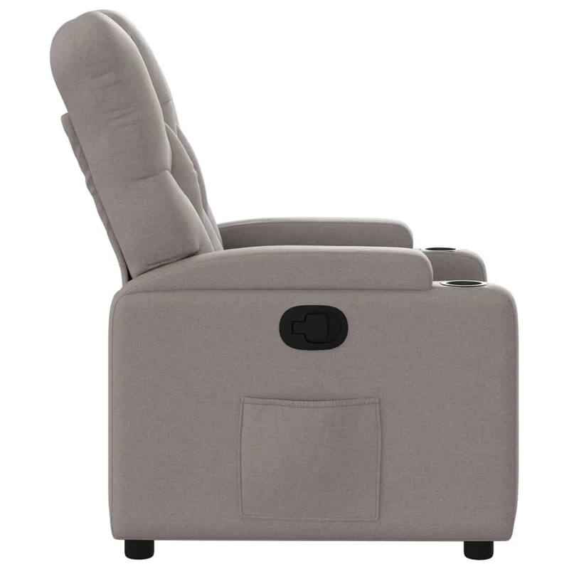 Fauteuil relax TV rembourrage confortable fonction d'inclinaison manuelle en tissu couleur taupe DEC028198