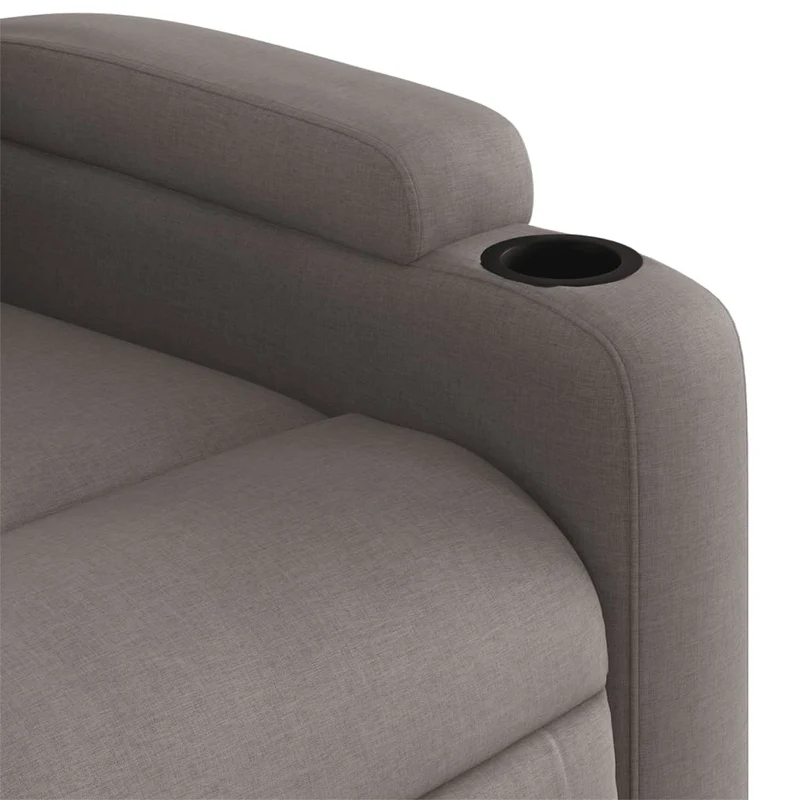 Fauteuil relax TV rembourrage confortable fonction d'inclinaison manuelle en tissu couleur taupe DEC028198