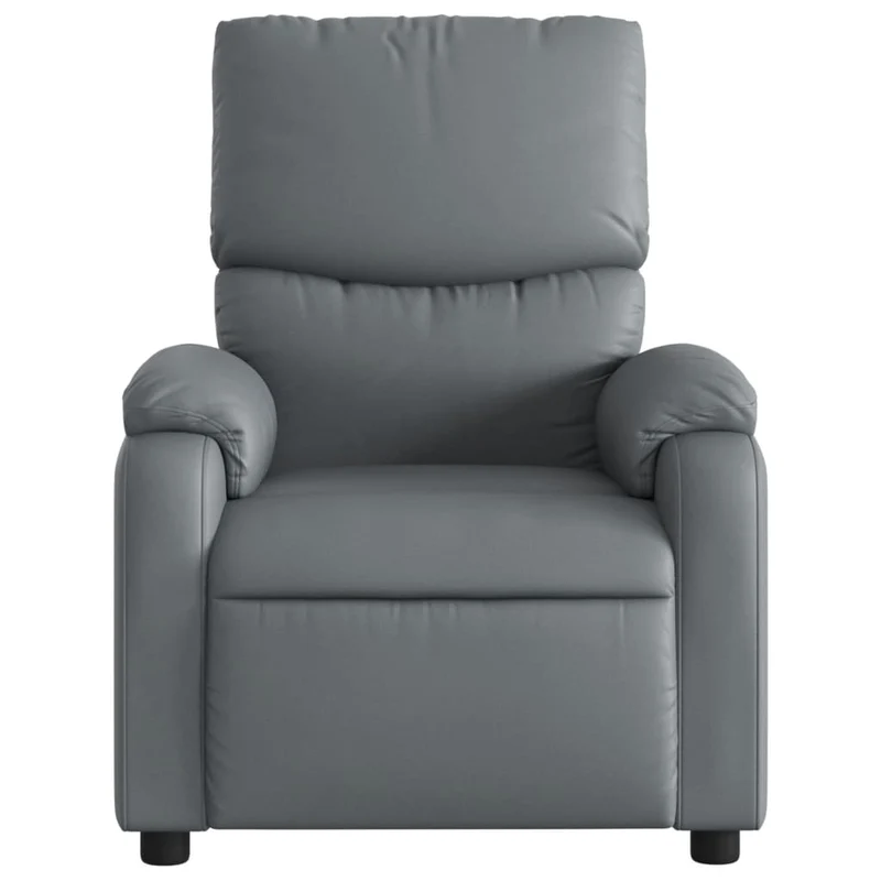 Fauteuil relax TV rembourrage confortable fonction d'inclinaison manuelle en PVC gris DEC027982