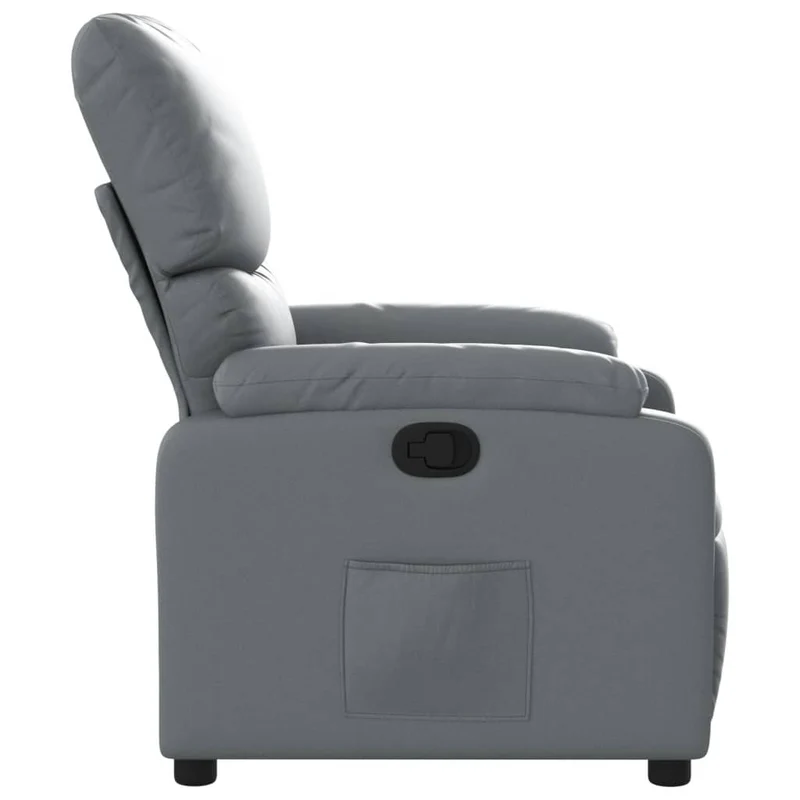 Fauteuil relax TV rembourrage confortable fonction d'inclinaison manuelle en PVC gris DEC027982