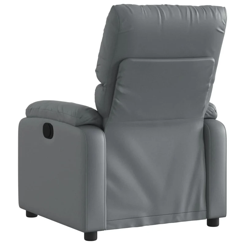 Fauteuil relax TV rembourrage confortable fonction d'inclinaison manuelle en PVC gris DEC027982