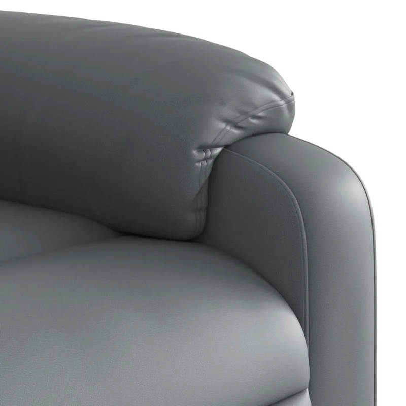 Fauteuil relax TV rembourrage confortable fonction d'inclinaison manuelle en PVC gris DEC027982